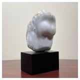 CARVED STONE FIGURE  |   Probably alabaster or soapstone, no apparent signature; overall height 13 i