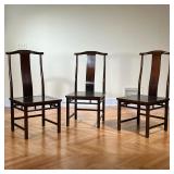 (3pc) BAKER CHINESE SIDE CHAIRS  |   Imperial hat Chinese side chairs Baker, Knapp and Tubbs - l. 19