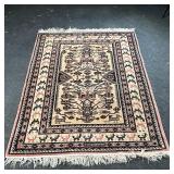 ROYAL UZBEK WOOL RUG  |   Retailed by RH Macy & Co, having a geometric pattern with vines flowers an