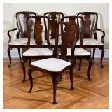 (6pc) KINDEL FURNITURE QUEEN ANNE CHAIRS  |  Including two arm chairs, and four side chairs - l. 23 