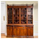 CHARAK BREAKFRONT CABINET  |   Carved scalloped open work gallery for glazed cabinet doors over a se