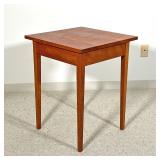 THOMAS MOSER SIDE TABLE  |   C. 1991, solid wood, with confirming glass top, signed by maker and dat