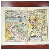  engraving containing three maps of southeastern France; "Gallia Narbonens"  "Sabaudiae Ducat" and "