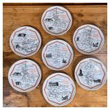 (7pc) CHAUVIGNY CHEESE PLATES  | Porcelaine d