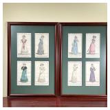 (2pc) FASHION ENGRAVINGS  | Colored engravings of women