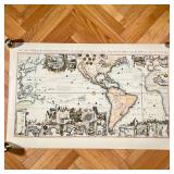 REPRODUCTION MAP OF THE AMERICAS  | Reproduction of an Amsterdam 1719 map "Carte Tres Curieuse de la