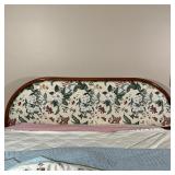 KING BEDFRAME  | With a very nicely figured bentwood headboard, the fabric pinned and easily changea