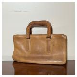 COACH LEATHER PURSE  | Brown leather handbag of oblong shape, numbered inside 650 7073 - l. 13 x h. 