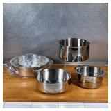 (4pc) CUISINART STEAMER INSERTS  | Stainless steel steaming pot inserts, one brand new in plastic wr