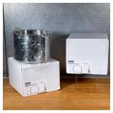 (2pc) CUISINART DRAINER INSERTS  | Cuisinart commercial stainless cookware, including a 6-7/8 in. ta