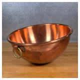 COPPER MIXING BOWL  | Made in France, stamped but with no apparent makers mark, single handle - h. 5
