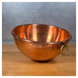 COPPER MIXING BOWL  | Made in France, stamped but with no apparent makers mark, single handle - h. 5