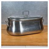 BARRAZONI STAINLESS BUCKET  | Stainless steel with two handles and lid, marked on the bottom - l. 13