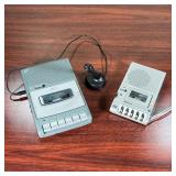 (2pc) TAPE RECORDERS  | Vintage tape recorders including a Japanese national microcassette recorder,
