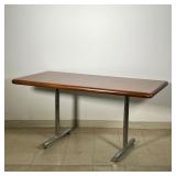 LAMINATE & CHROME TABLE  | l. 60 x w. 30 x h. 30 in.