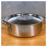 LARGE POT  | Large and heavy stainless steel pot, unmarked, possibly Cuisinart, with lid - h. 4.5 x 