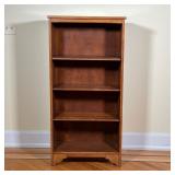 WOODEN SHELF  | Small wooden shelf with 3 peg adjustable shelves - l. 24 x w. 11 x h. 48 in.