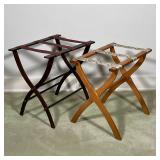 FOLDING LUGGAGE RACK  | With floral stitched fabric supports - l. 22.5 x w. 12.5 x h. 20 in.