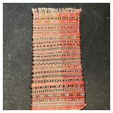 FLAT WEAVE KILIM  | Red and black bands with diamonds - l. 38 x w. 18.5 in.