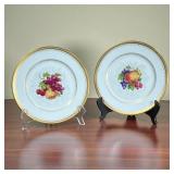 (2pc) HAVILAND LIMOGES PLATES  | Hand painted plates, including one with pair and grapes, and anothe