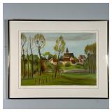 FRENCH LITHOGRAPH  | Country landscape, numbered lower left and pencil signed lower right, possibly 