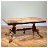 ANTIQUE LOW TABLE  | Distressed wood coffee table - l. 44 x w. 26.5 x h. 19.5 in.