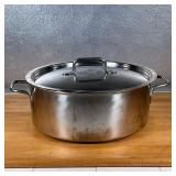 LARGE WAGNER POT  | Stainless steel double handled pot a very large size with lid, marked on the han