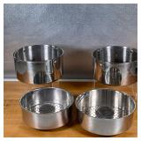(4pc) CUISINART STEAMER INSERTS  | Stainless steel steaming pot inserts - h. 4.75 x dia. 9 in. (larg