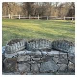 (3pc) FIGURAL CONCRETE PLANTERS | l. 26 x w. 12 x h. 9 in.