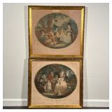 (2pc) PAIR ENGLISH ENGRAVINGS | Engravings of G. Morland paintings, including "St. James Park" and "