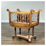 HARP FORM CANTERBURY | Scroll sides with four slots, crossed grill work over a full width drawer