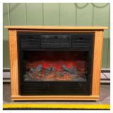 ELECTRIC FIREPLACE | Movable Heater, Heat Surge Model X5A, mantle hand-built by Amish Crafstman, Mad