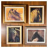 (4pc) HORSE PORTRAITS | Four framed oil on canvas paintings of horses; each signed and dated "Annett
