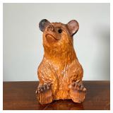 TUTTLE CARVED BEAR | Signed title on the base - h. 12 in. 