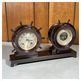 TIFFANY & CO. SHIPS BELL CLOCK | Tiffany & Co., metal Chelsea style "ships bell" yacht wheel clock