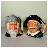 (2pc) QUIXOTE TOBY JUGS | 1956 Royal Doulton handled Toby jugs of Don Quixote and Sancho Panza
