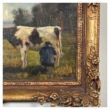 (stretcher) In a gilt carved frame w. 16 x h. 13.5 in. (Frame)