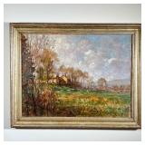 OIL ON CANVAS FARMSCAPE | Countryside scene Oil on canvas Signed lower left, "Clark Showing a fence 