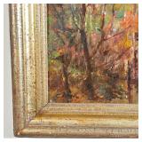 leading across a field to a gathering of structures 26 x 20 in. (stretcher) w. 30.5 x h. 24.5 in. 