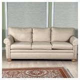 ETHAN ALLEN UPHOLSTERED SOFA | Made in 2016, down cushions, in excellent condition (one of two match