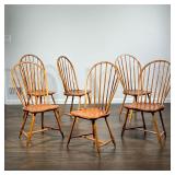 (6pc) WINDSOR SIDE CHAIRS | Six Windsor chairs of small size - l. 16 x w. 15 x h. 36.5 in.  