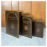 (3pc) NESTING BOOK SAFES | "War and Peace" Leon Tolstoy, 1859 - w. 8 x h. 10.25 in.  