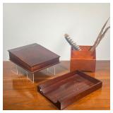 (3pc) DESK SET | Including a writing box with a slant lid, hinged to reveal fitted interior