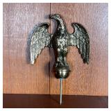 BRASS EAGLE FLAG TOP | Solid brass eagle flagpole finial / top ornament - l. 8 x w. 5 in  