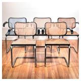 (5pc) MARCEL BREUER CESCA CHAIRS | Marcel Breuer Cesca by Stendig, mid-century modern armchairs -