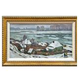 VIKTOR ZEVAKIN (Russian, 20th Century) | Siberian riverscape Oil on canvas Titled and signed on 