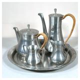 (5pc) MAGNUSSEN PEWTER SERVICE | By Royal Selangor Porcelain, probably Eric Magnussen, includingg