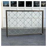 GLASS FIREPLACE SCREEN | Large glass rectangular fireplace screen of modern style with oversized