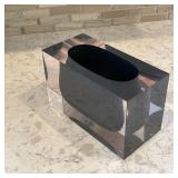 JONATHAN ADLER VASE | Jonathan Adler vase / basin in a transparent block, with JA label on bottom - 