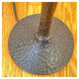 (2pc) PAIR HAMMERED METAL LAMPS | Table lamps in the manner of Giacometti - h. 25 x dia. 9.5 in. 